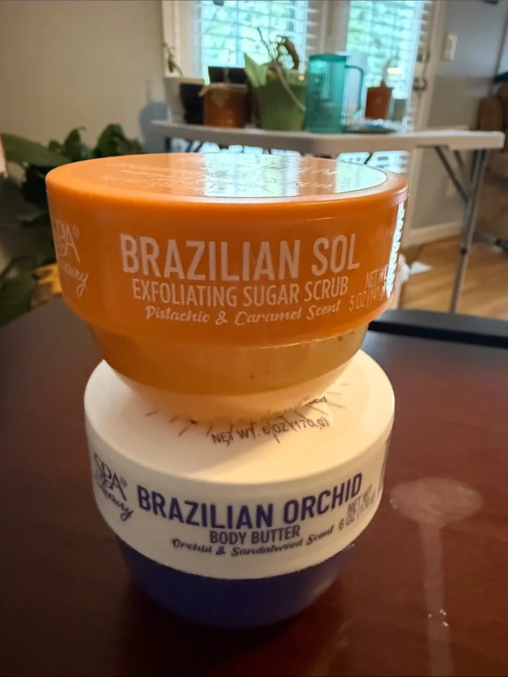 SPA Luxury Brazilian Body Butter & Scrub Set - Pink & Orange
